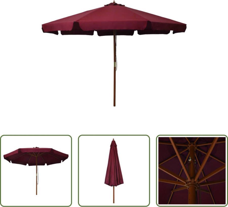 The Living Store Parasol Bordeauxrood 330x254 cm Anti-vervagend polyester 48 mm paaldiameter