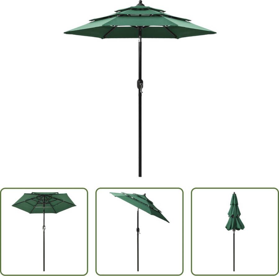 The Living Store Parasol Deluxe 200 x 228 cm (ø x H) Groen