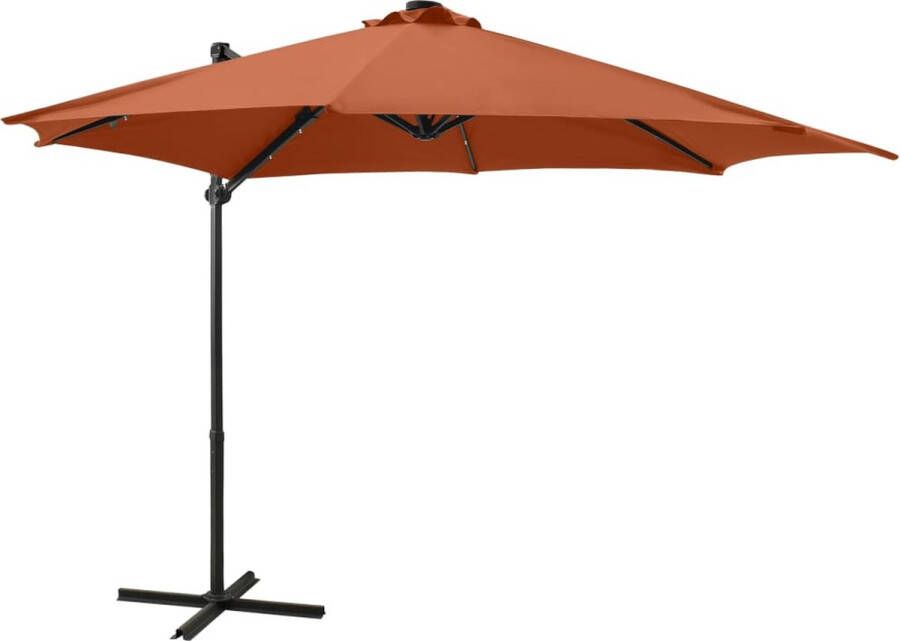 The Living Store Parasol Exclusive 300 x 238 cm Terracotta UV-beschermend polyester 24 LED-lampjes