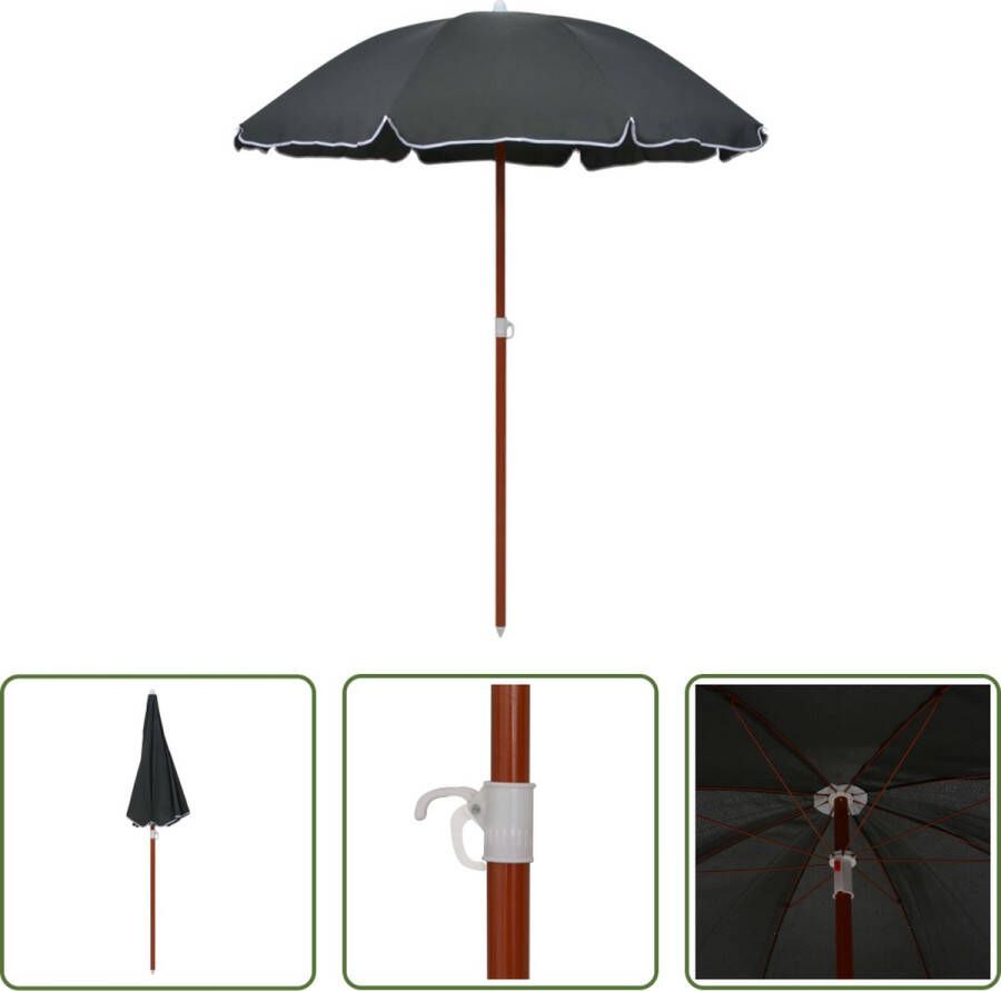 The Living Store Parasol Garden 155 x 190 cm Antraciet Uv-bescherming Waterbestendig