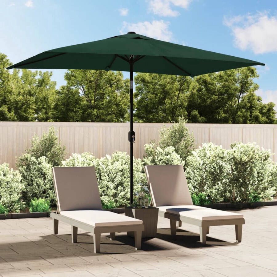 The Living Store Parasol Groen 200x300 cm Opvouwbaar Draagbaar UV-beschermend Polyester