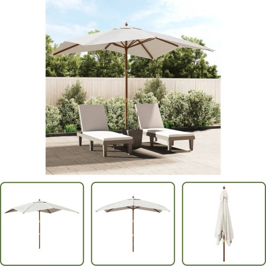 The Living Store Parasol Houten frame Polyester doek 300x300x273cm