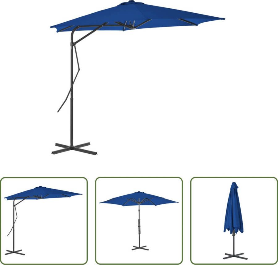 The Living Store Parasol Luxe Blauw 300 x 230 cm UV-beschermend