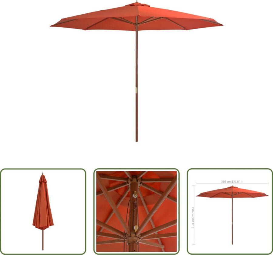 The Living Store Parasol Luxe Terracotta 350 x 256 cm UV-beschermend