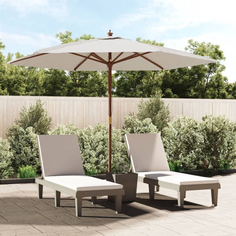 The Living Store Parasol Massief hardhouten frame 299 x 240 cm UV-beschermend polyester