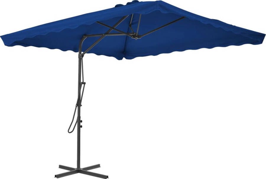 The Living Store Elegantie Parasol Blauw 250x250x230 cm UV-beschermend polyester