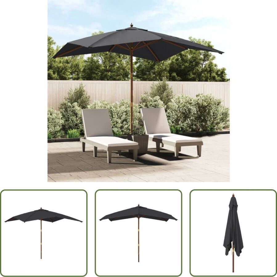 The Living Store Parasol Outdoor 300x300x273 cm Zwart