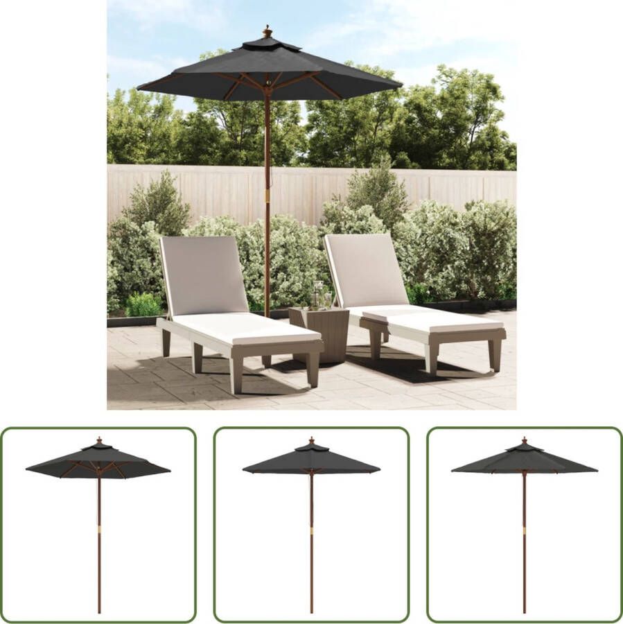 The Living Store Parasol Outdoor antraciet 196 x 231 cm uv-beschermend en kleurvast polyester