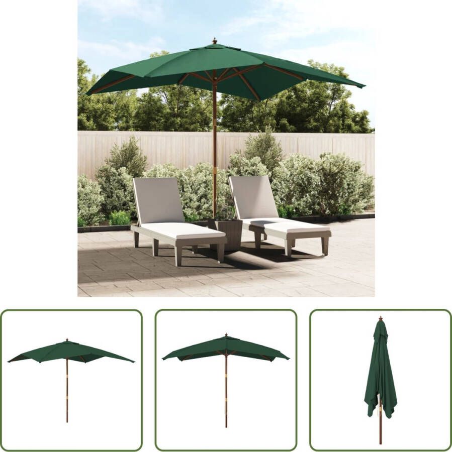 The Living Store Parasol Parasols 300x300x273 cm Groen