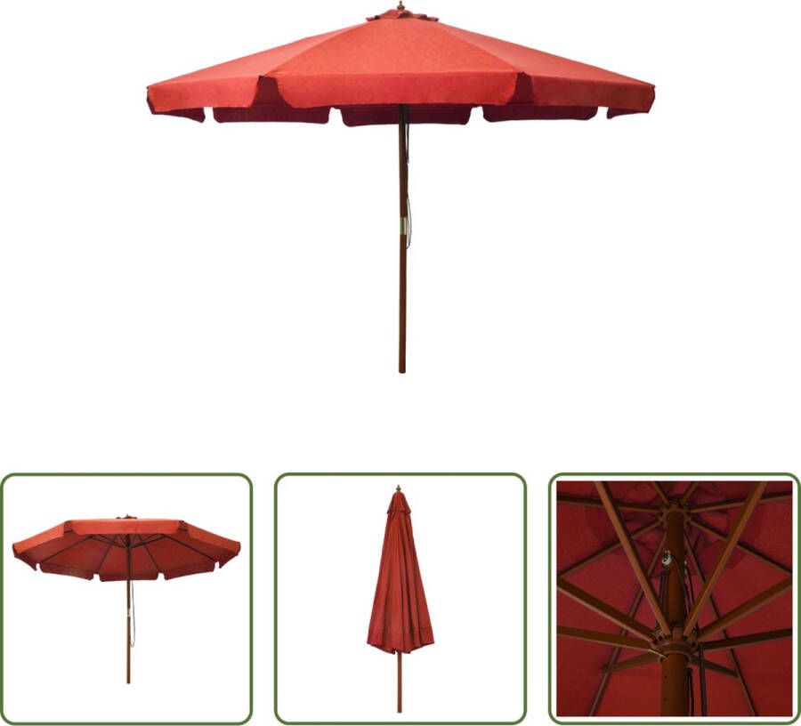 The Living Store Parasol Terracotta 330 x 254 cm Anti-vervagend polyester 48 mm paaldiameter