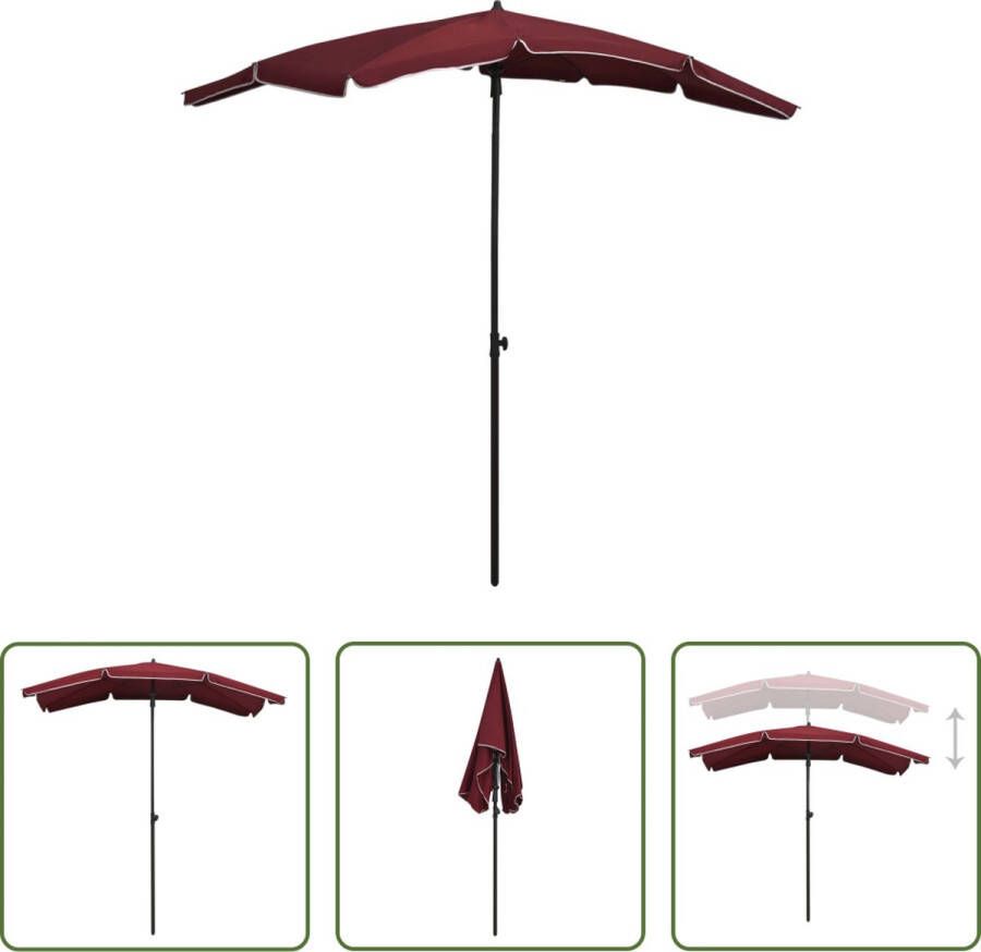 The Living Store Parasol Tuin 200 x 130 x 234 cm UV-bescherming Bordeauxrood