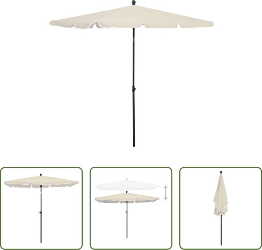 The Living Store Parasol tuinparasol 210x140x238 cm zandkleurig Polyester staal