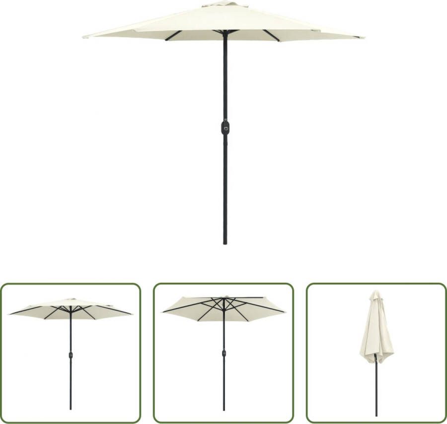 The Living Store Parasol Tuinparasol 270 x 246 cm Zandwit Polyester Aluminium