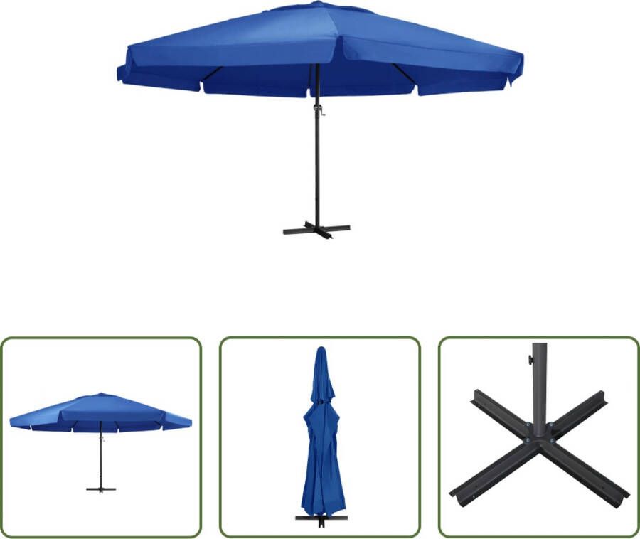 The Living Store Parasol Tuinparasol 500 x 385 cm Azuurblauw