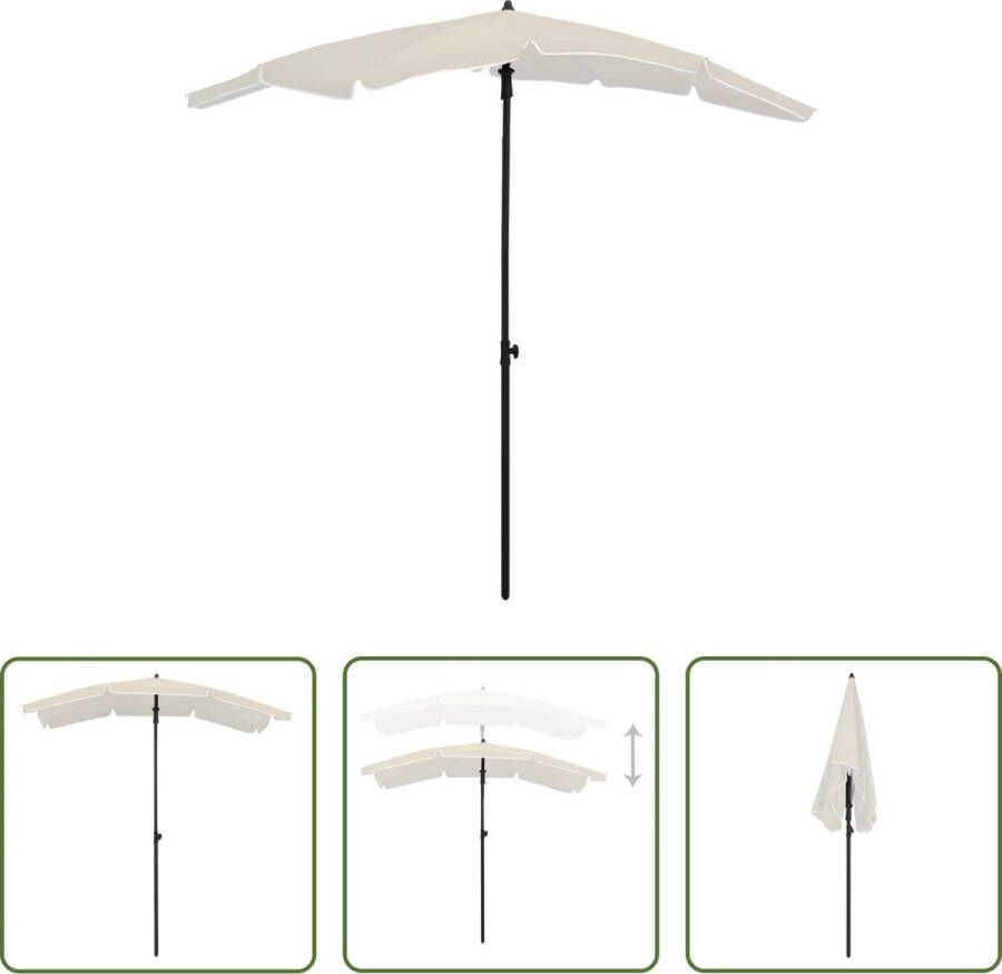 The Living Store Parasol Zand 200x130x234 cm UV-beschermend polyester en staal