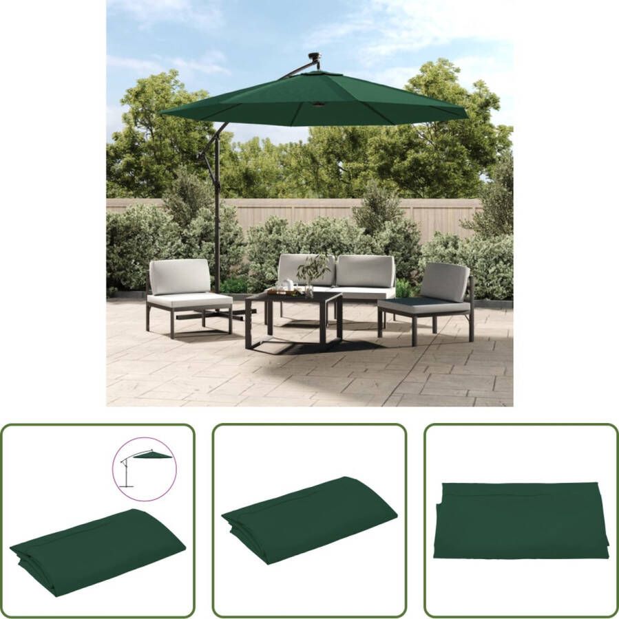 The Living Store Parasoldoek Groen Polyester 300 cm UV-bescherming