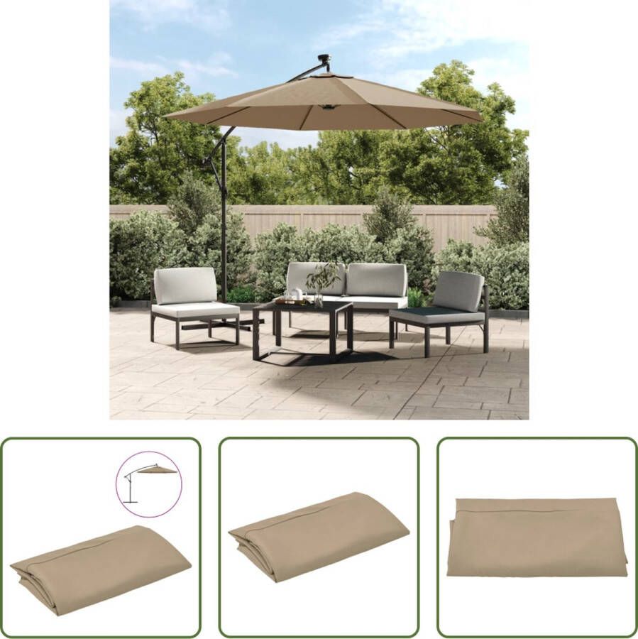 The Living Store Parasoldoek Voor zweefparasols 300 cm UV-beschermend polyester Taupe