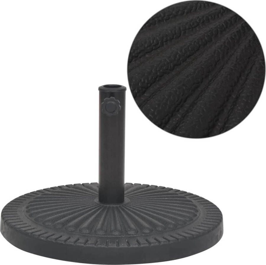 The Living Store Parasolvoet Decoratief 60x34 cm Zwart Weerbestendig Met vergrendelingsbout Geschikt voor parasolpalen 38 48 mm Gewicht 29 kg