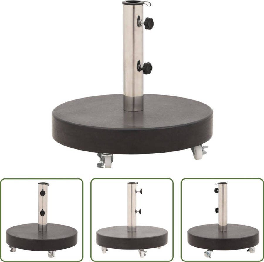 The Living Store Parasolvoet Graniet 30 kg Zwart