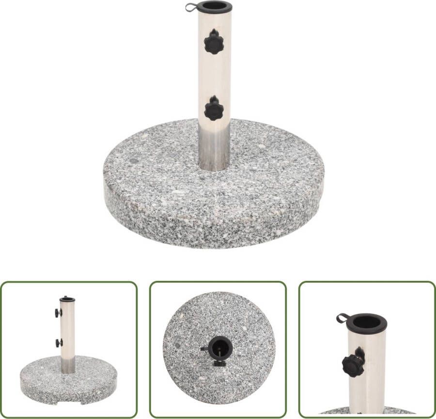The Living Store Parasolvoet Graniet 40 x 36.5 cm Grijs 20 kg Inclusief 2 adapters