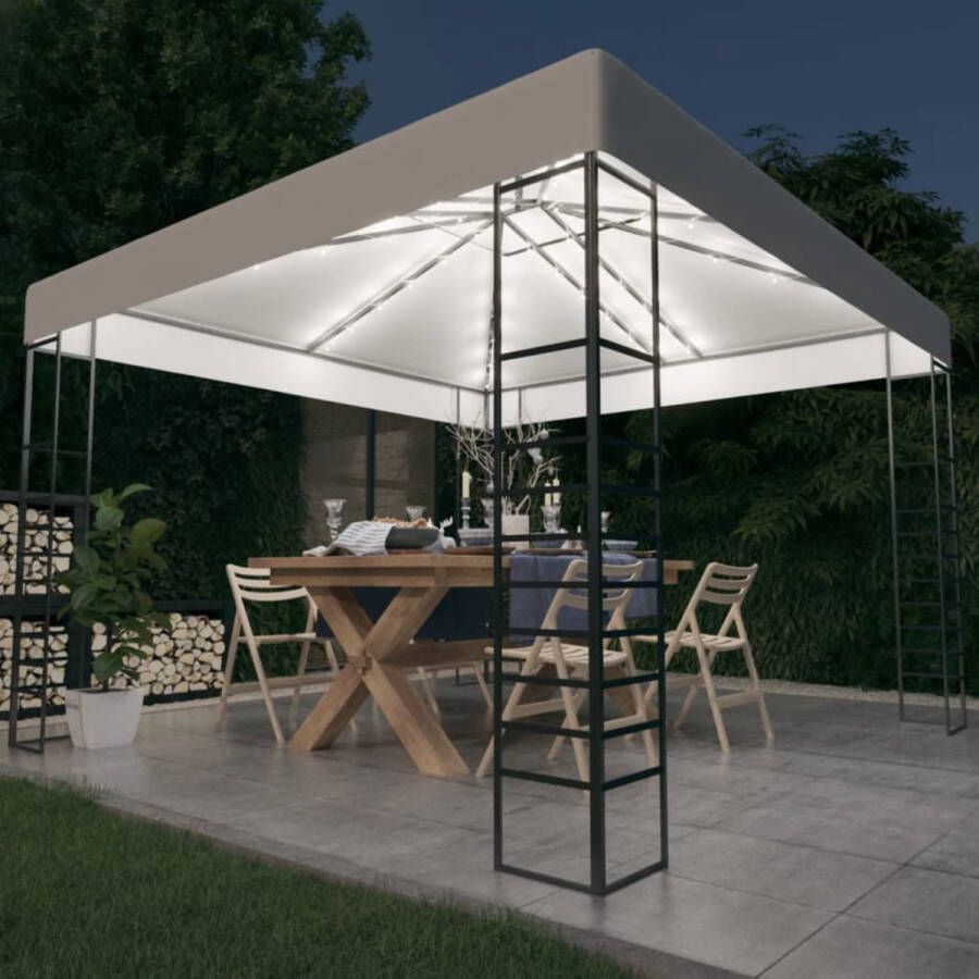 The Living Store Partytent 3 x 3 x 2.7 m 100% polyester UV-bescherming dubbel-geventileerd zonne-energie wit