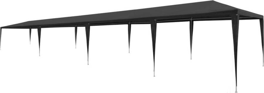 The Living Store Partytent 3x12x2.55m Antraciet PE dak Stalen frame UV- en waterbestendig