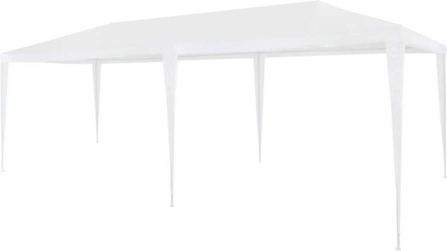 The Living Store Partytent 3x6x2.55m wit PE dak stalen frame UV- en waterbestendig incl montagematerialen
