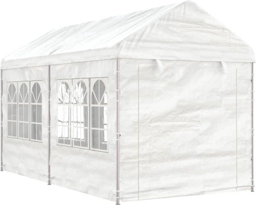 The Living Store Partytent 4.46 x 2.28 x 2.69 m PE inclusief 6 wanden wit