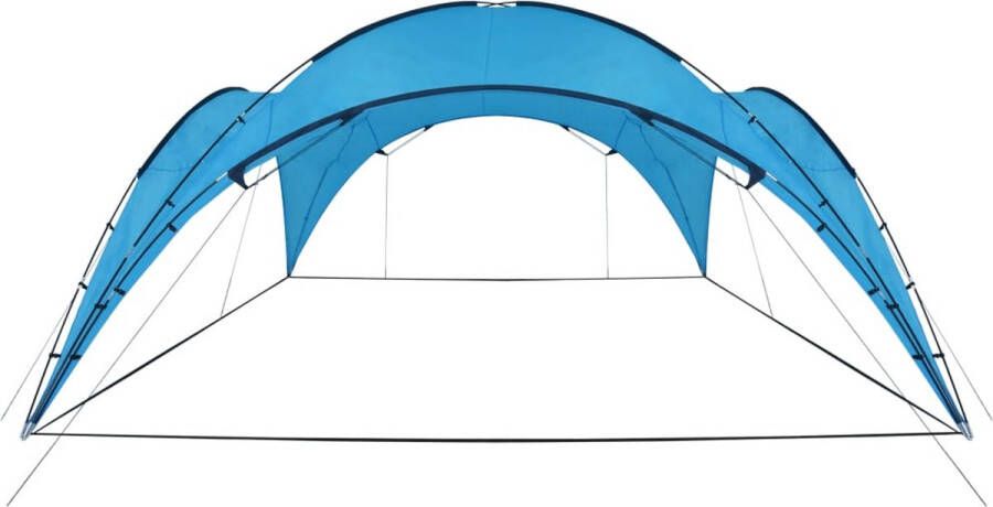 The Living Store Partytent 450 x 450 x 265 cm Lichtblauw Stof Glasvezel