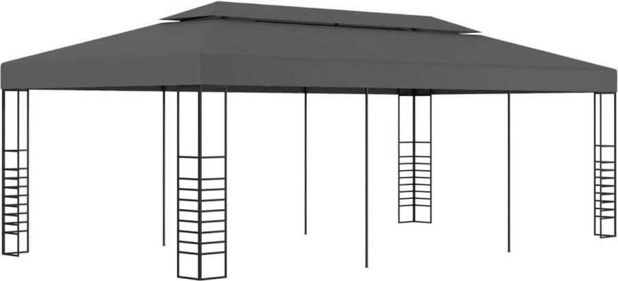 The Living Store Partytent 6 x 3 x 2.7 m Antraciet Uv-bestendig