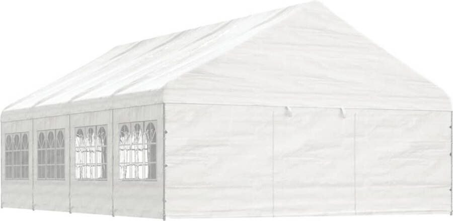 The Living Store Partytent 8.92 x 5.88 x 3.75 m Bescherming tegen zon regen en wind Praktisch ontwerp PE materiaal Stalen frame