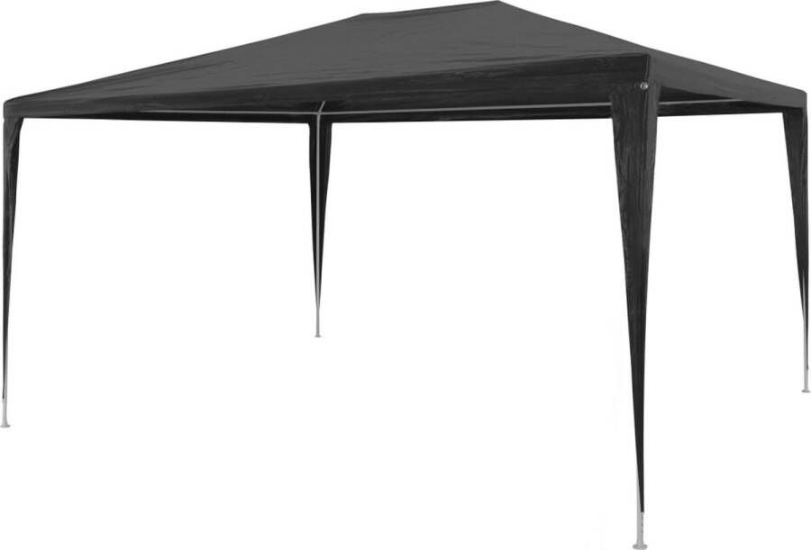 The Living Store Partytent Antraciet 3 x 4 x 2.55 m PE dak Stalen frame UV- en waterbestendig