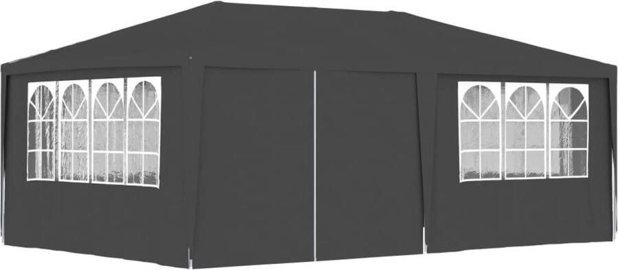 The Living Store Partytent Antraciet 4x6x2.75m Uv- en waterbestendig Inclusief montagematerialen