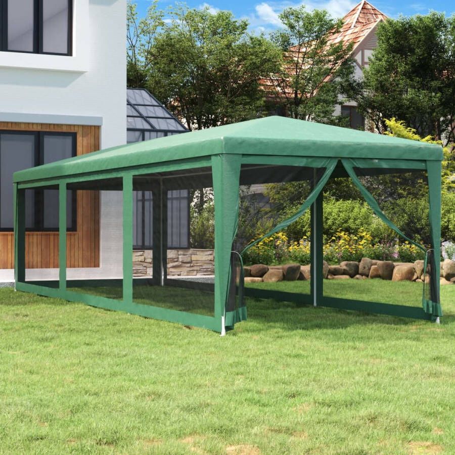 The Living Store Partytent Groen 300 x 898 x 258 cm IJzeren frame HDPE materiaal