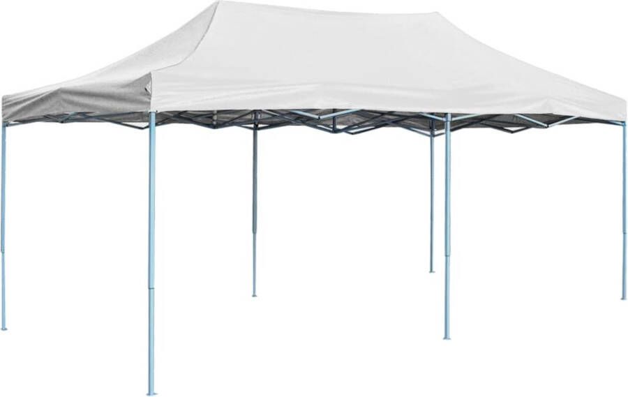 The Living Store Partytent 291 x 580 x 315 cm Wit Gepoedercoat staal 600D oxford stof met PVC-coating Uv- en waterbestendig