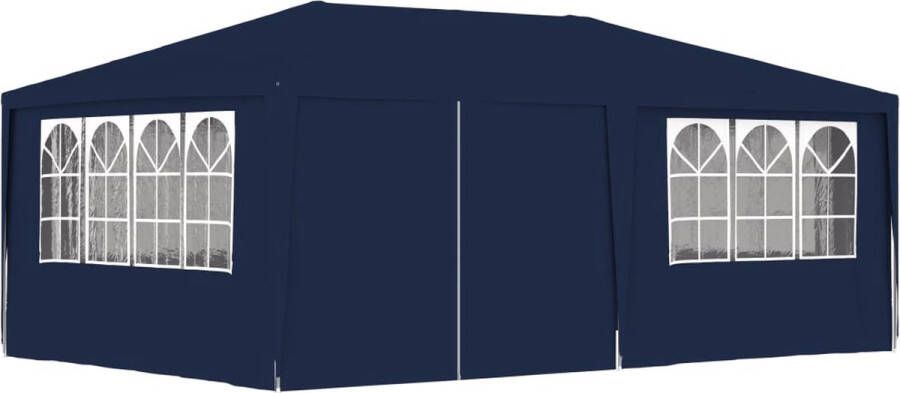 The Living Store Partytent met zijwanden professioneel 90 g m² 4x6 m blauw Tuinprieel