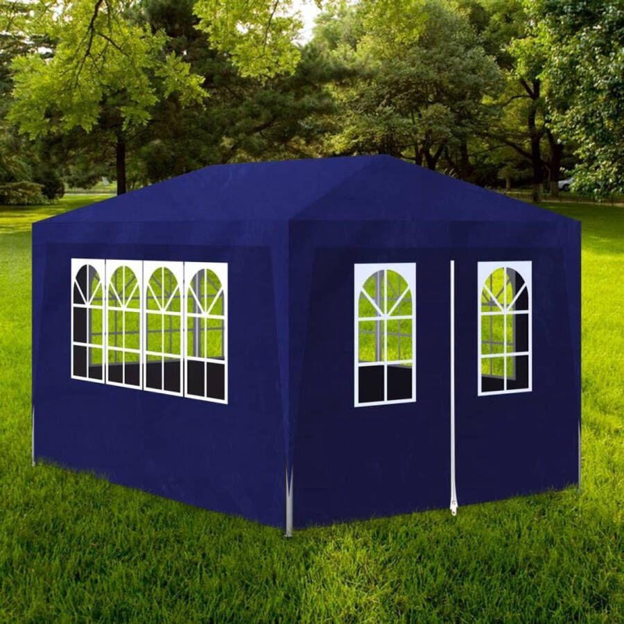 The Living Store Paviljoen 4x3x2.55m Blauw Uv- en waterbestendig