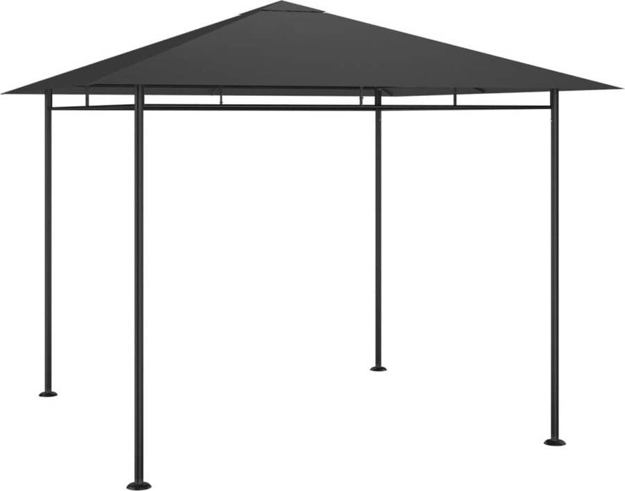 The Living Store Paviljoen Outdoor 300 x 300 x 270 cm Staal en stof Antraciet