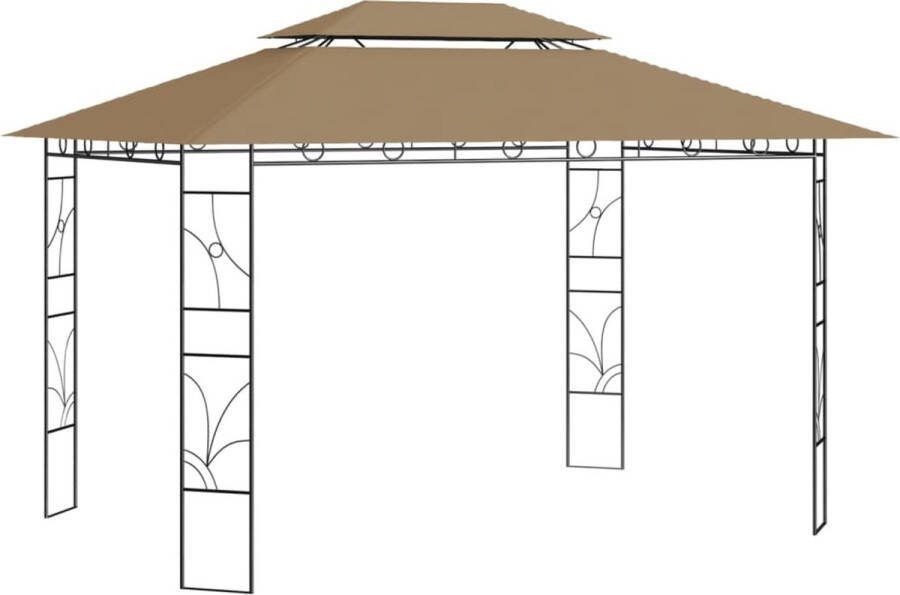 The Living Store Paviljoen Outdoor Staal 400x300x270cm Taupe