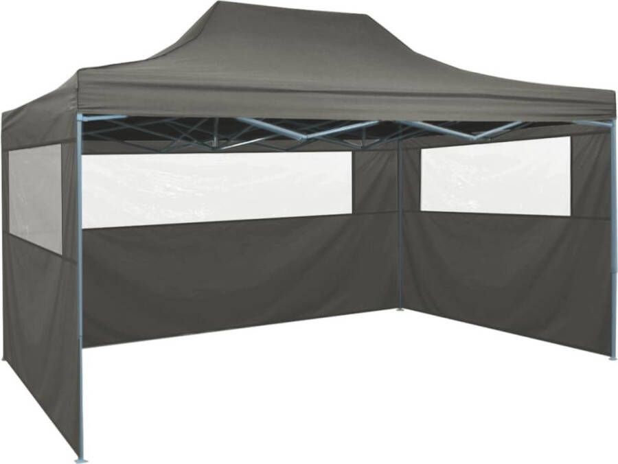 The Living Store Paviljoen Partytent 280 x 410 x 315 cm UV- en waterbestendig Gepoedercoat staal Antraciet