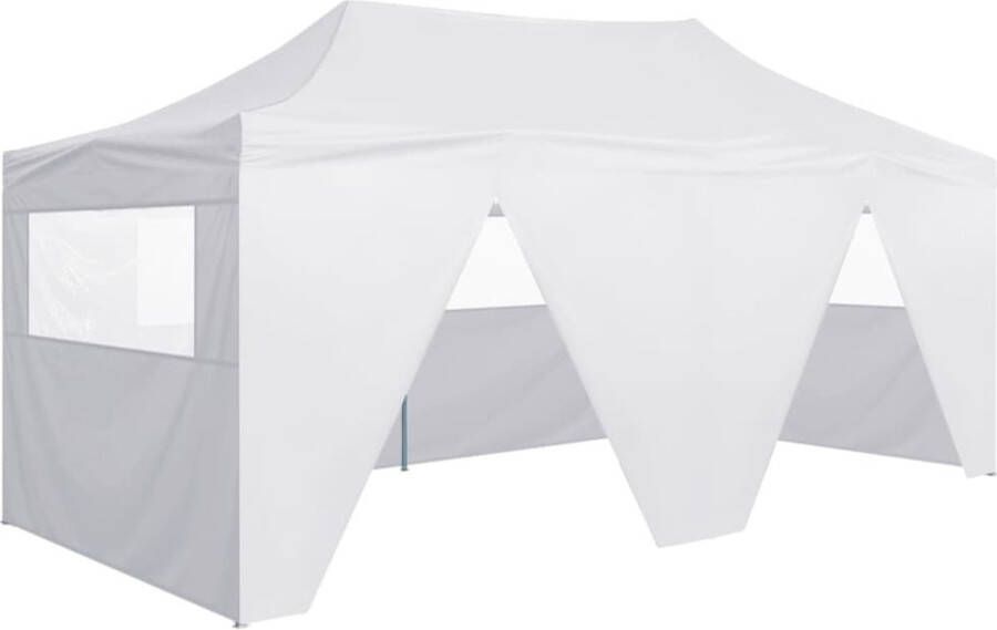 The Living Store Paviljoen Partytent 291 x 580 x 315 cm UV- en waterbestendig Inclusief zijwanden Gepoedercoat frame Kleur- wit