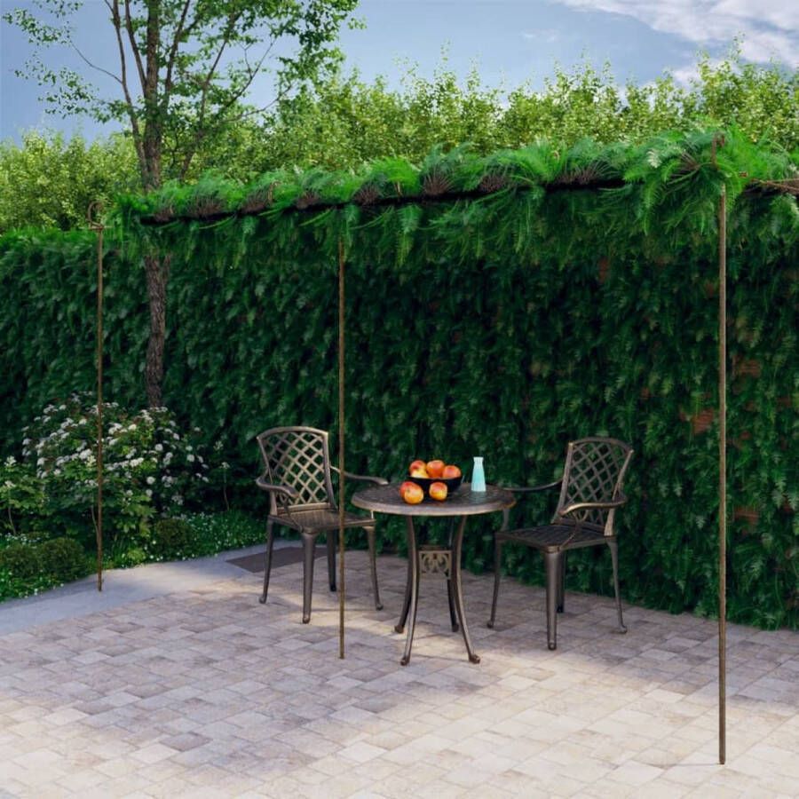 The Living Store Pergola Tuinmeubel 6x3x2.2 2.5m Smeedijzer Antiekbruin