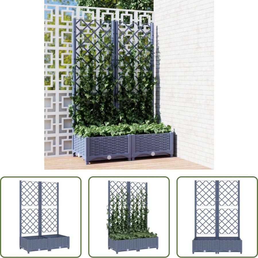 The Living Store Plantenbak Latwerk Donkergrijs 80 x 40 x 121.5 cm (L x B x H) Weerbestendig