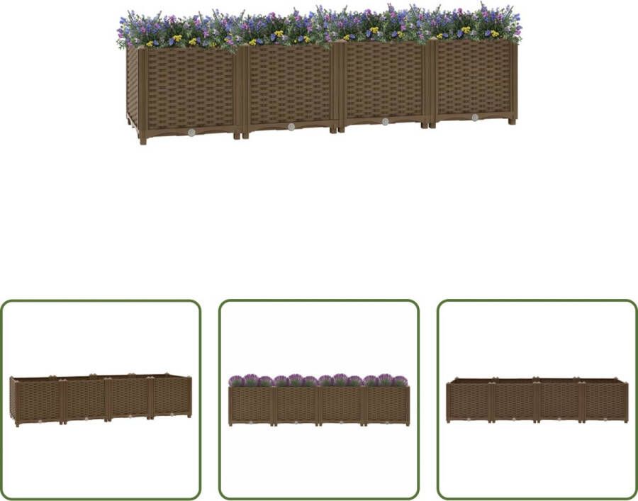 The Living Store Plantenbak verhoogd 160x40x38 cm polypropyleen Bloempot