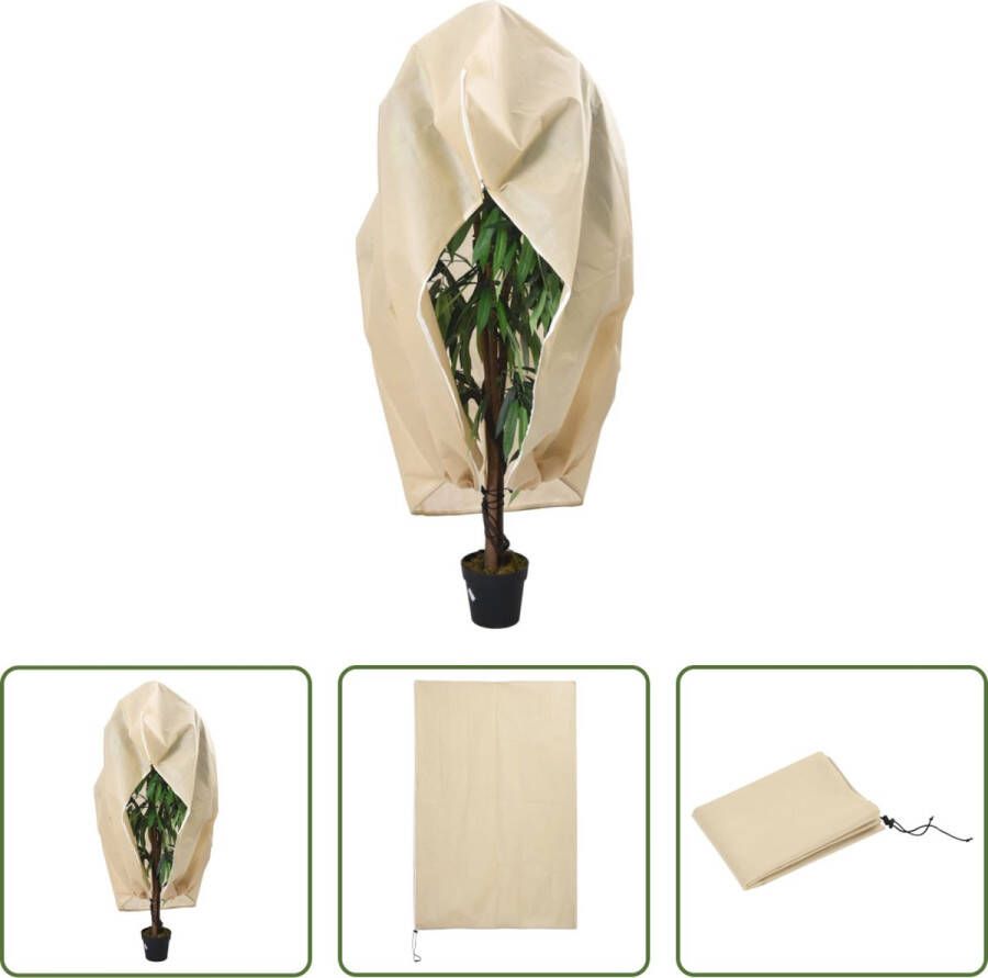 The Living Store Plantenhoes Beige 1 x 1.55 m Ademend en duurzaam