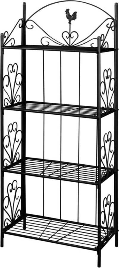 The Living Store Plantenrek Afmeting- 61.5 x 33 x 153 cm Ken- zwart