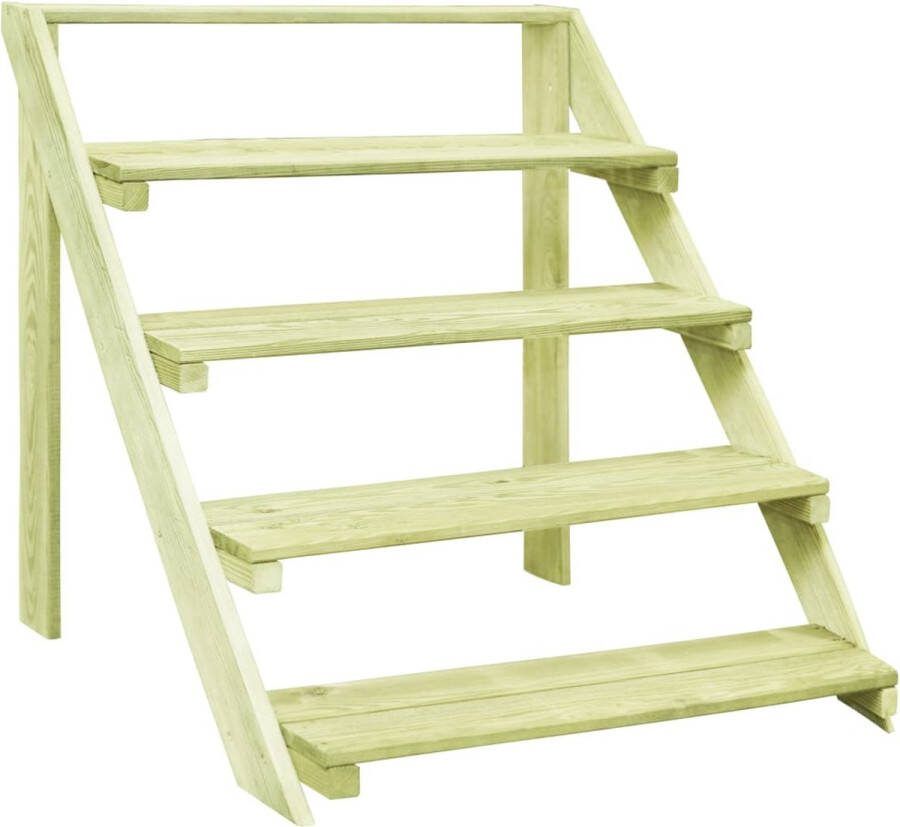 The Living Store Plantenrek Grenenhout 80x80x80 cm 5-laags
