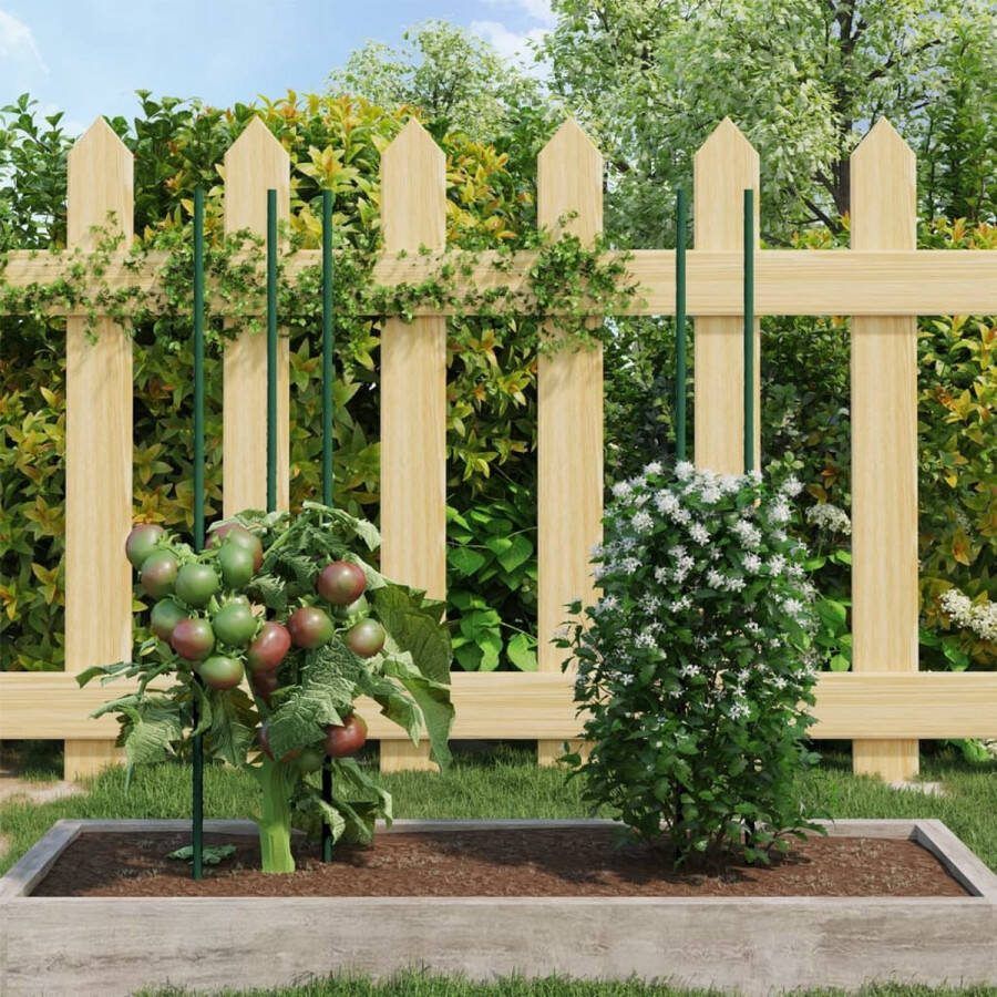 The Living Store Plantenstaken Ø1.1 x 90 cm Duurzaam staal Ondersteuning voor klimplanten Groen