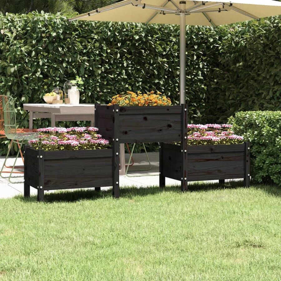 The Living Store Plantenstandaard Grenenhout 178.5 x 44 x 75 cm Zwart