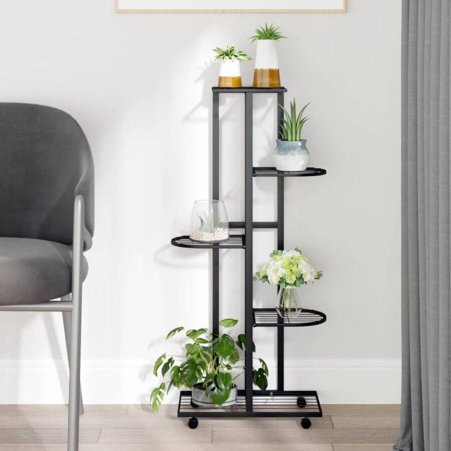 The Living Store Plantenstandaard Hoekmodel 44 x 23 x 100 cm Zwart